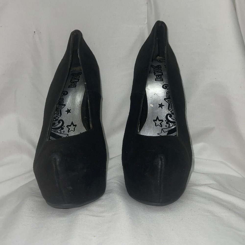 Black Suede Platform Heels (Brash)